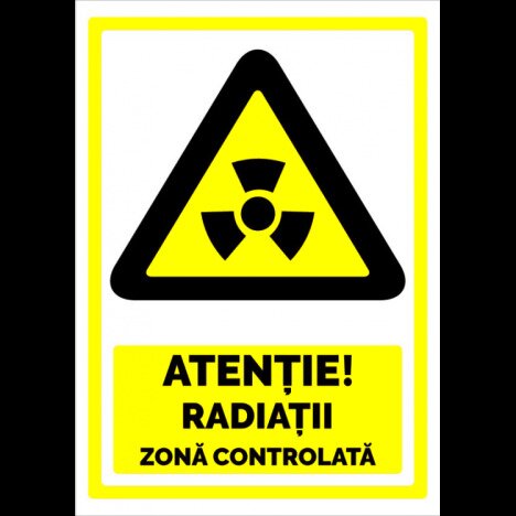 Semn atentie radiatii cu zona controlata